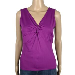 Worthington Twist Knot Neckline Purple Tank